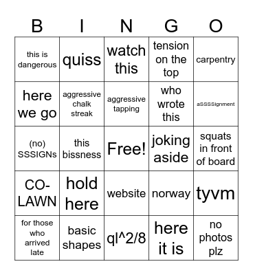 terje bingo Card