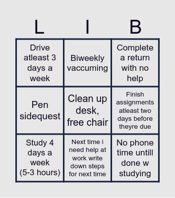 lock in bingo Card