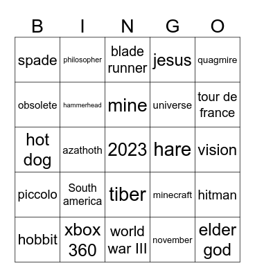 infinite craft Bingo Card