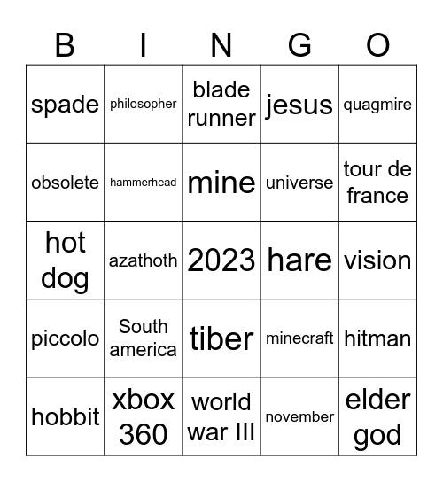 infinite craft Bingo Card