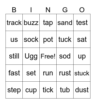 STU Bingo Card