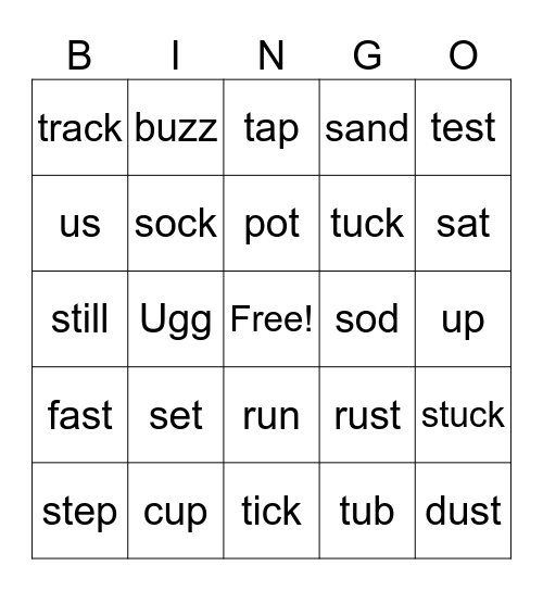 STU Bingo Card