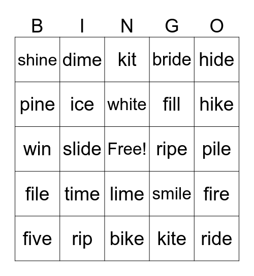 i_e BINGO Card