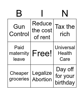 Birthday Bingo Card