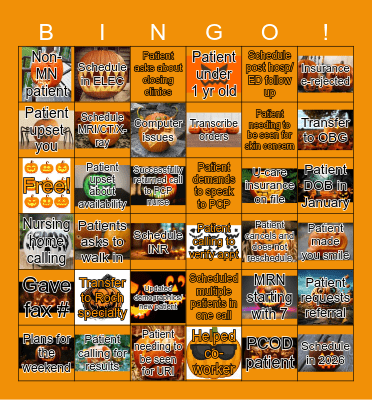 Bingo 10/24/2025 Bingo Card