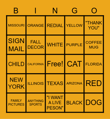 random Bingo Card