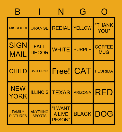 random Bingo Card