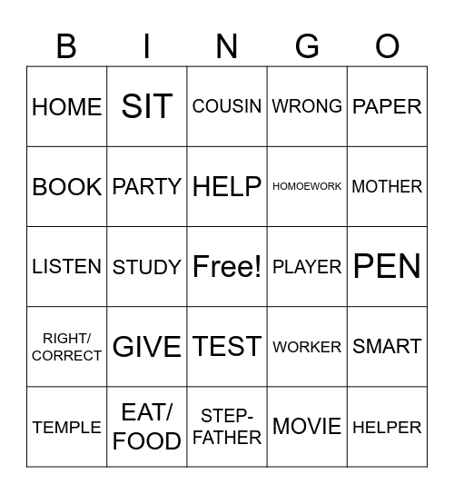 ASL 1 - Unit 2 (up to Quiz) Bingo Card