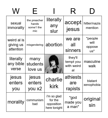 BIG BIRTHDAY BASH IBGON WEIRD AL Bingo Card