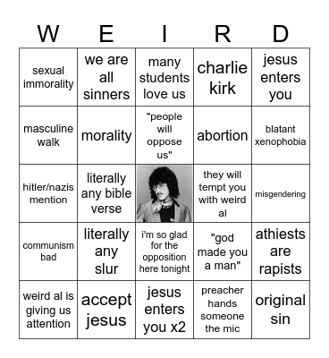 WEIRD AL BIRTHDAY BASH Bingo Card