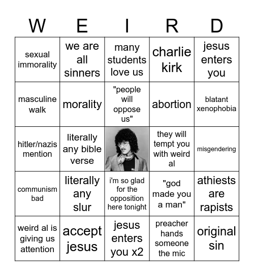 WEIRD AL BIRTHDAY BASH Bingo Card