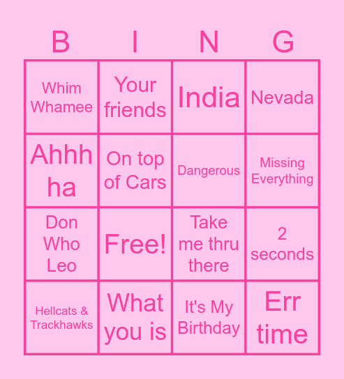 FAITH'S 13TH BIRTHDAY Bingo Card