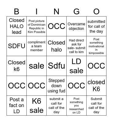 Movie Day BINGO Card