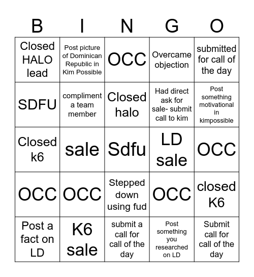 Movie Day BINGO Card