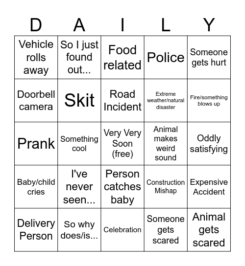 Daily Dose of Internet Bingo Card