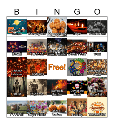 Fall Holidays Bingo Card