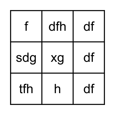 Religious Education Bingo Card