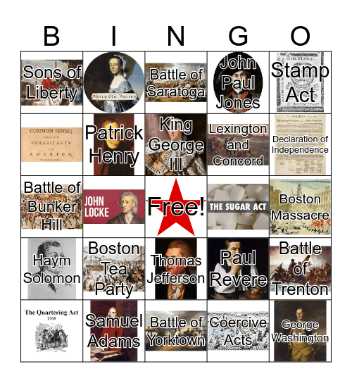 U.S. History-Review for CBA#2--Part 2 Bingo Card