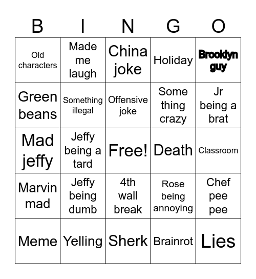 SML BINGO Card