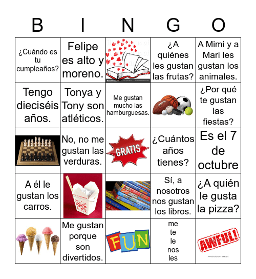 Capítulo 2 Bingo Card