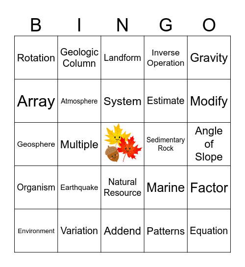 STEM Family Night Bingo Card