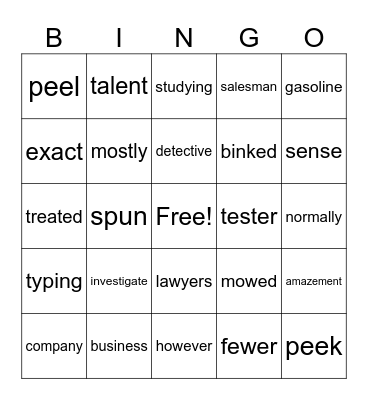 Halloween Bingo Card