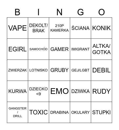 bingo Card