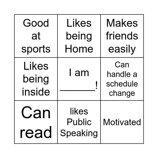 Strength Bingo Card