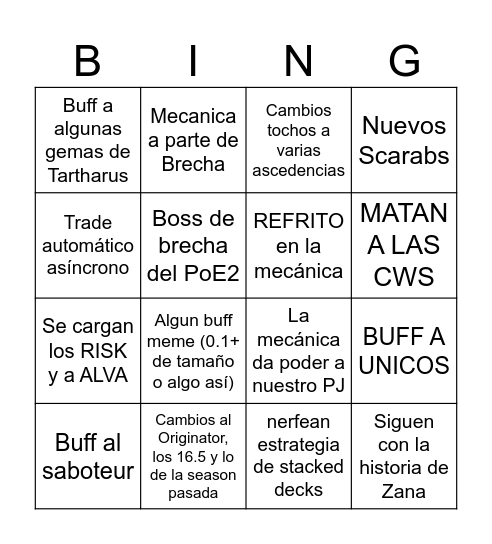 Predicciones 3.27 Bingo Card