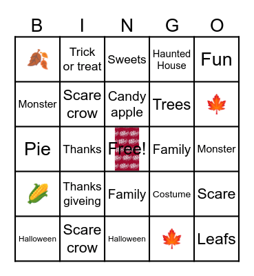 Fall Bingo Card