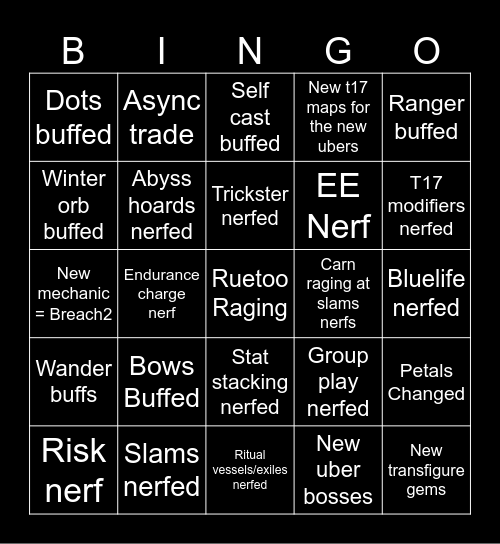 3.27 patch bingo Card