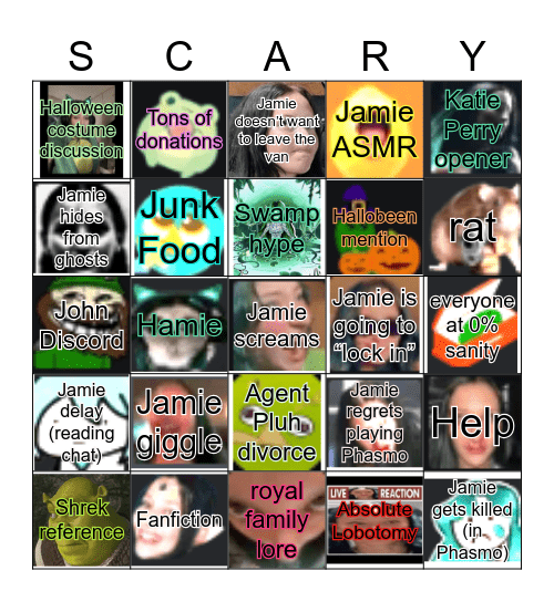 Scary Phasmo Bingo Card