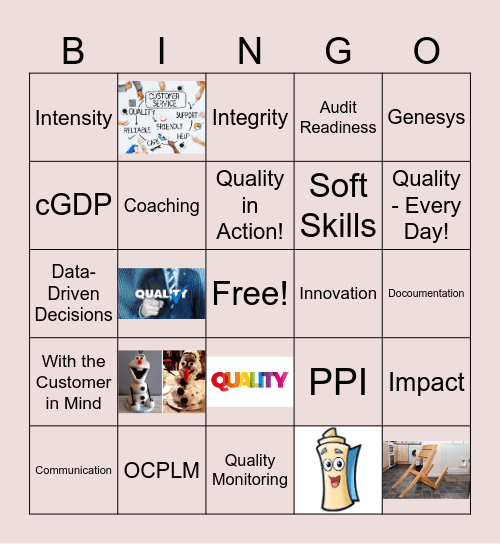 TMO - Quality Week 2025 Bingo Card