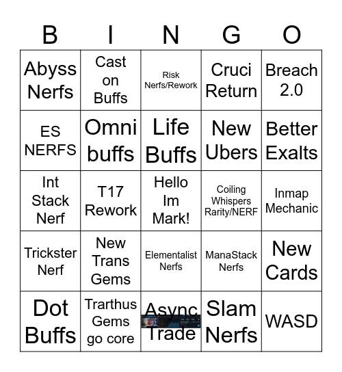 poe 3.27 Bingo Card