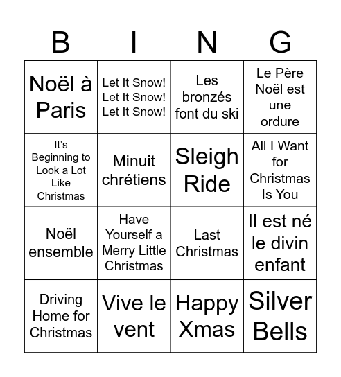 Consular Holidays Bingo Card