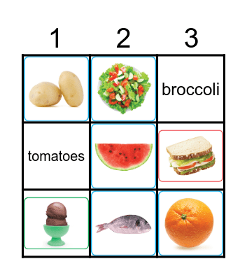 Food Bingo Card