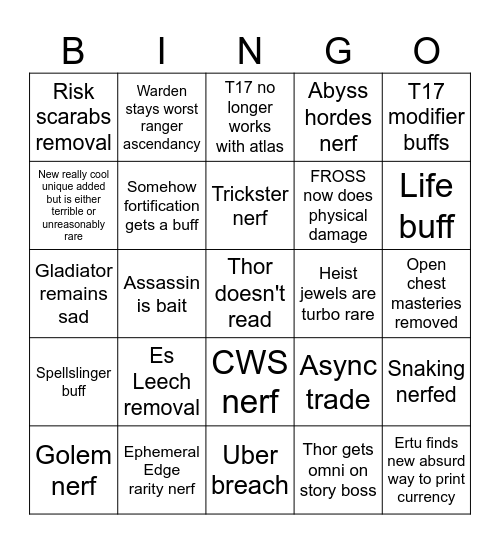 3.27 Super Cereal bingo card Bingo Card