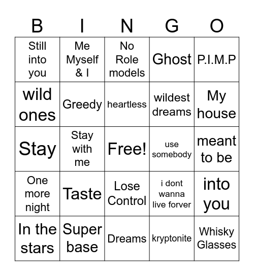 Billions Club Bingo Card