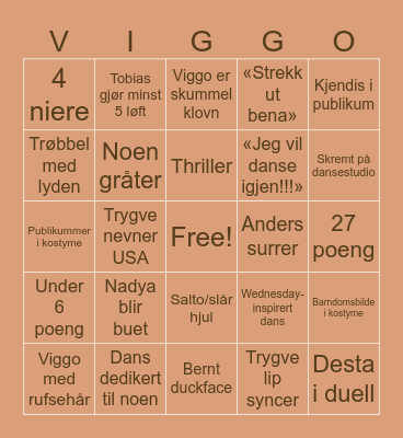 Skal vi danse🎃 Bingo Card