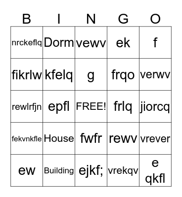 UNIT 4- ASL 101 Bingo Card