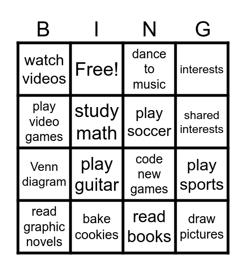 Common Ground and the Venn Diagram Bingo Card