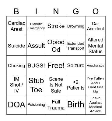 EMT BINGO Card