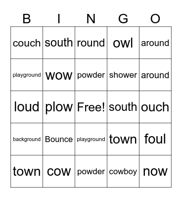 /ou/ Bingo Card