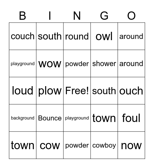 /ou/ Bingo Card