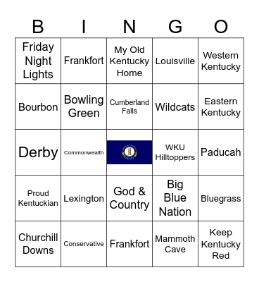 Kentucky  Bingo Card