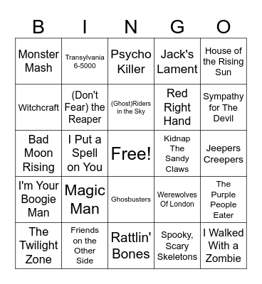 Halloween '25 Bingo Card