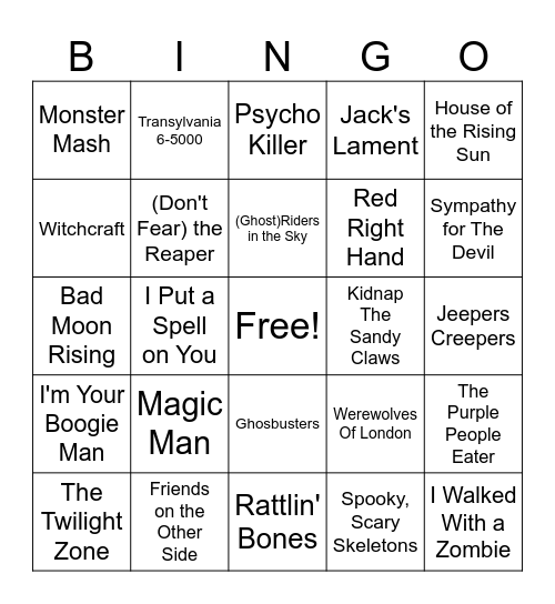 Halloween '25 Bingo Card
