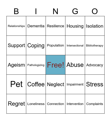 Elder Bingo Card