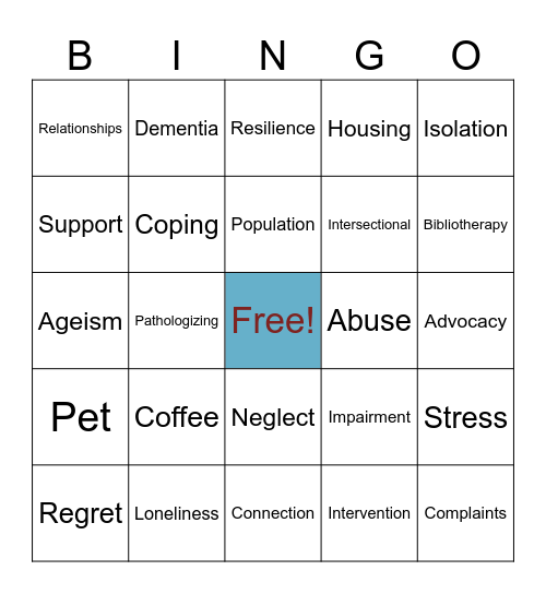 Elder Bingo Card