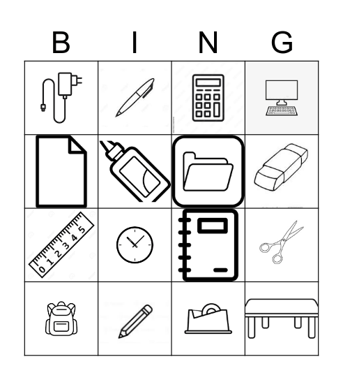 En la mochila Bingo Card